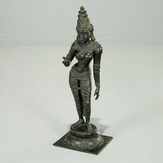 Indian bronze standing Parvati