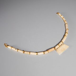 Chinese 24k gold and archaic jade necklace