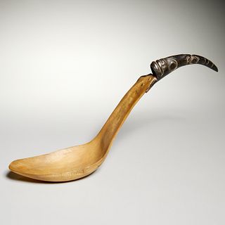 Haida Sheep and Goat horn spoon, ex-Linden Museum