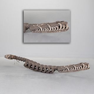 Papua New Guinea, large crocodile spirit carving