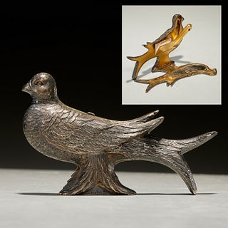 George V parcel gilt silver dove-form compact