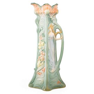 WELLER Massive L'Art Nouveau pitcher