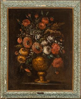 Important set of 4 Italian Flower Still Lifes representing the Four Seasons, Italian school of the 17th century