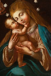 Virgin with Child in Arms, Italian school of the 17th century