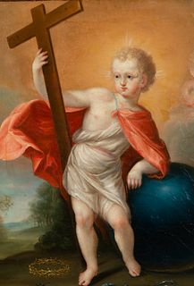 Baby Jesus Salvator Mundi, Aragonese school of the 18th century