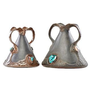 BRETBY Two "jeweled" vases
