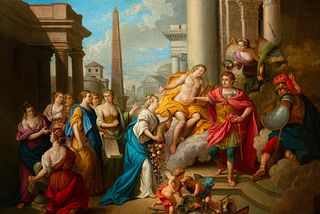 Julius Caesar Crowned in front of the Gods of Olympus, Italian school of the 18th century