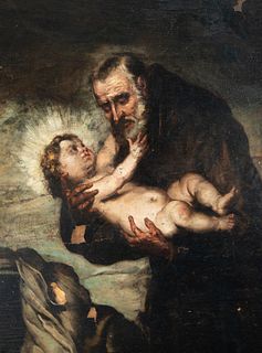 Saint Phelix with the Child in Arms, Andalusian school of the 18th century