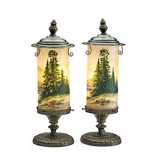 HANDEL Pair of mantel lamps