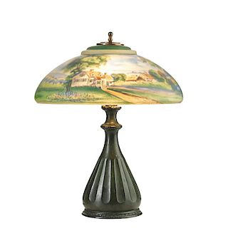 PAIRPOINT Table lamp, bucolic scene
