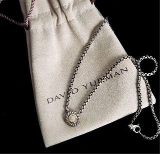 David Yurman18K YG 925 Diamond Pendant Necklace