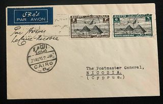 1935 Cairo Egypt Airmail Cover To Nicosia
