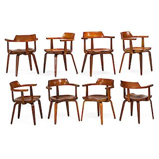 WALTER GROPIUS; THONET Eight W199 chairs