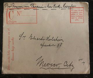 1909 Santiago Chile Postal Stationary cover to Mexico City Mexico Back
