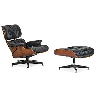 CHARLES AND RAY EAMES Lounge chair, ottoman
