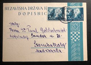 1942 Zagreb Croatia Germany PS Postcard Cover To Szombathely Hungary