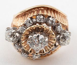 Late Victorian 14K Yellow Gold Diamond Ring