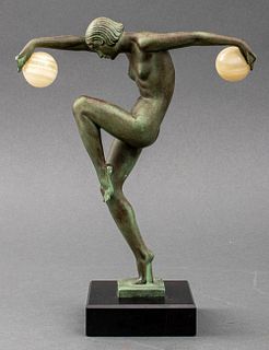 LeVerrier Art Deco Bronze Dancer Sculpture