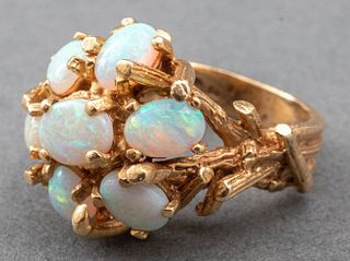 1970's 14K Gold Opal Dome Cocktail Ring