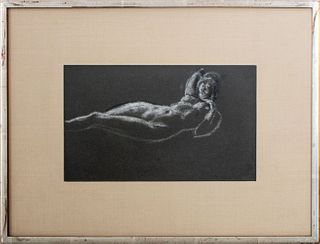 Arthur Bowen Davies Nude Sketch Chalk on Paper