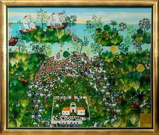 Gato Frias "Battle of San Lorenzo" Oil on Canvas