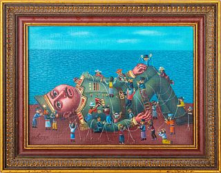 Tamas Galambos "Gulliver's Travels" Oil on Canvas