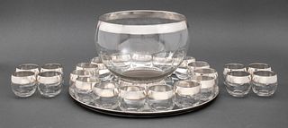 Dorothy Thorpe Style Punch Bowl & Glasses, 25