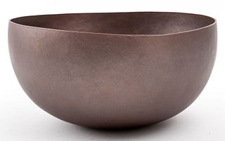 Japanese Modern Copper Bowl, Signed