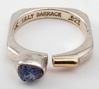 Lilly Barrack Silver & 14K Gold Tanzanite Ring