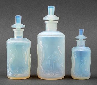 Sabino "Frivoilite" Art Glass Perfume Bottles, 3