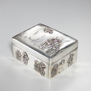 Sanju Saku, Meiji enameled silver box