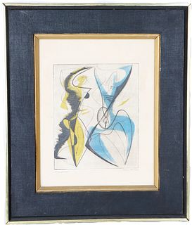 Terry Haass (B 1923) Hand Colored Etching