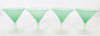 Set of (4) Steuben Jade Cocktail Glasses