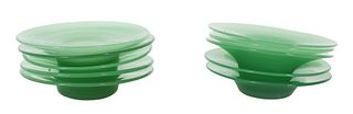 (10) Steuben Jade Green Saucers