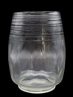 A Signed Steuben Threaded Diamond Optic Vase