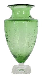 Large Steuben Pomona Green Vase