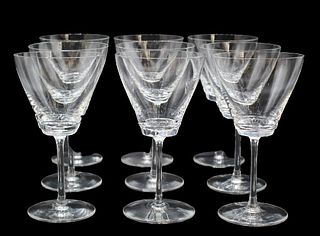 (9) Lalique Claret Wine Glasses
