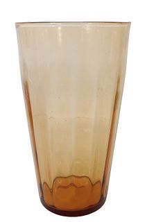 A Tall Art Glass Amber Vase