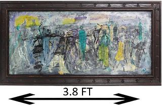 20th C American Abstract Figural Oil