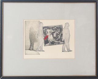 20th C. 'Movers Carrying a Painting' Litho
