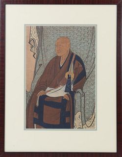 Late 19th C Japanese Pr, Buddhist Monk, Shugetsu