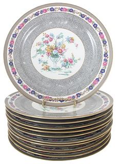 (11) Bailey Banks & Biddle Floral Dinner Plates