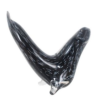 Swedish Hand Blown Art Glass Sculpture, Seal
