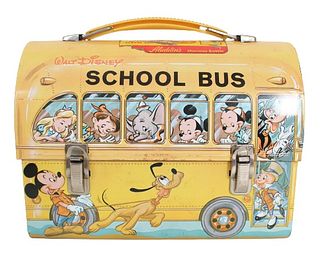 Vintage Aladdin Walt Disney School Bus Lunch Box