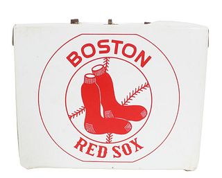 Vintage Boston Red Sox Lunch Box & Baseball Card