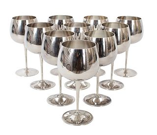 (10) De Uberti Italy Silver Plate Wine Goblets