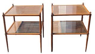 Pair of Mid-Century Woven End Tables