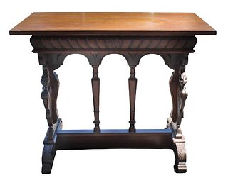 Renaissance Revival Walnut Side Table