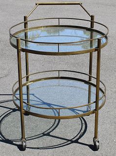 Brass & Glass Two Tier Bar Cart