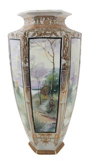 Nippon Hand Painted Scenic Vase